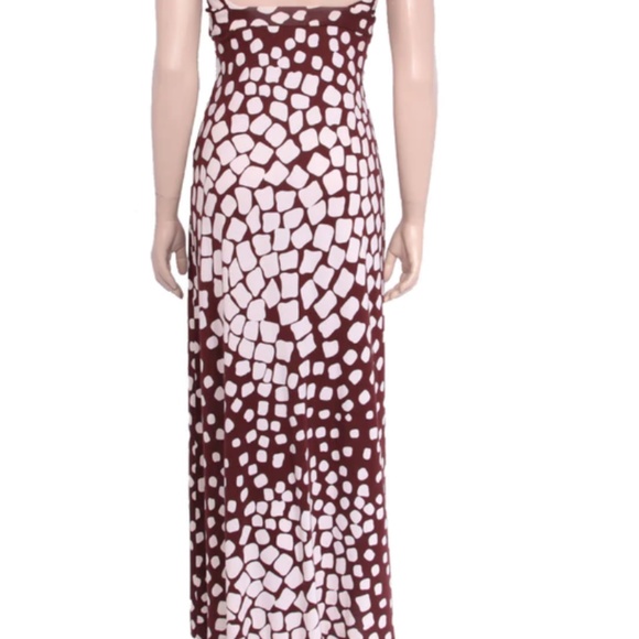 Diane Von Furstenburg Vintage Silk Halter Maxi Dress Size 4 - Picture 2 of 11